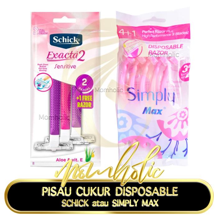 Pisau Cukur SIMPLY MAX isi 5 atau SCHICK Exacta 2 Sensitive isi 3 pcs Manual Disposable Razor