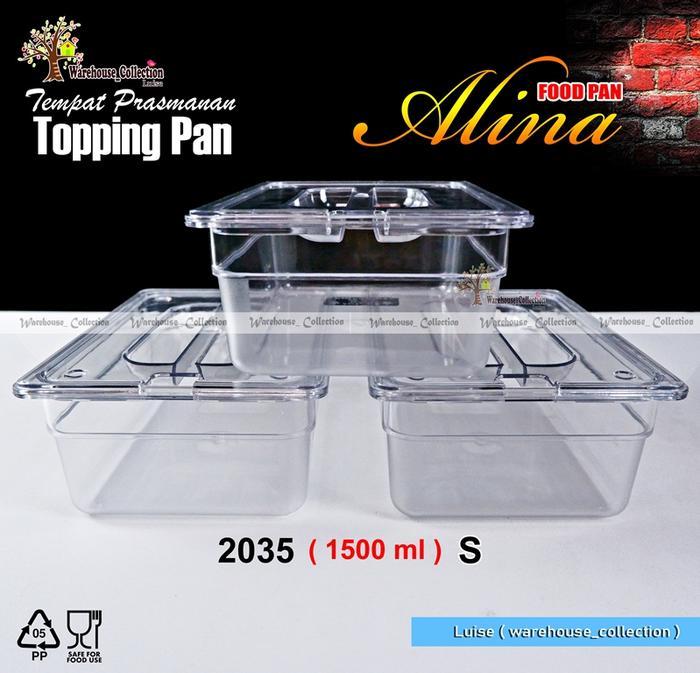 FOOD PAN AKRILIK + TUTUP || FOOD STORAGE S/M/L || TEMPAT PRASMANAN ALINA || TEMPAT TOPING BOBA/SEBLA