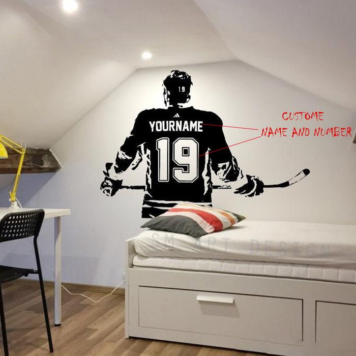 Hockey Vinyl Sticker Custom Name Hockey Decal Hockey Wall Decor