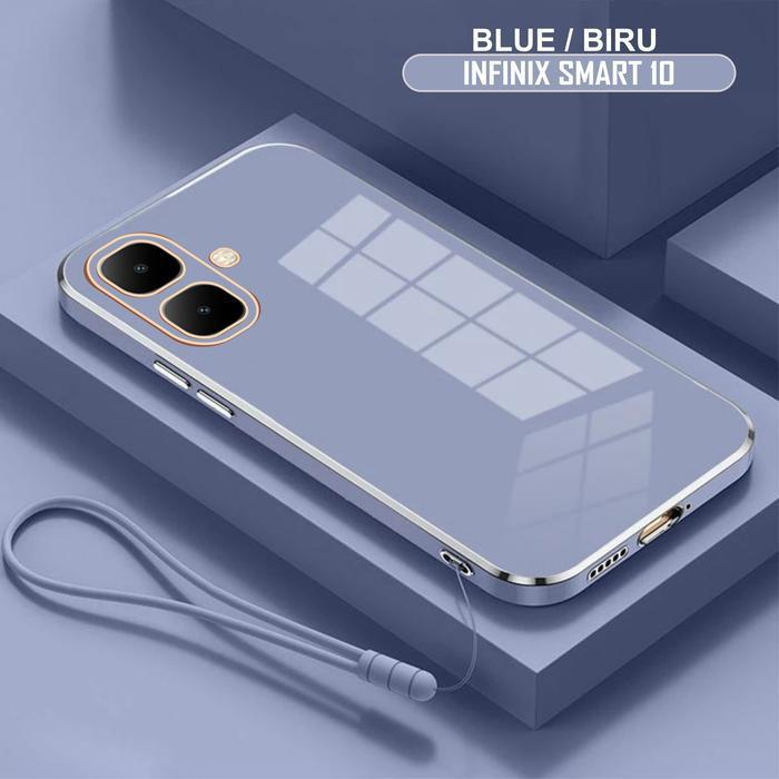 Soft Case Untuk Infinix Smart 10 / 10 Plus / 10 Hd Silikon Casing Plating Free Tali Lanyard Terlaris