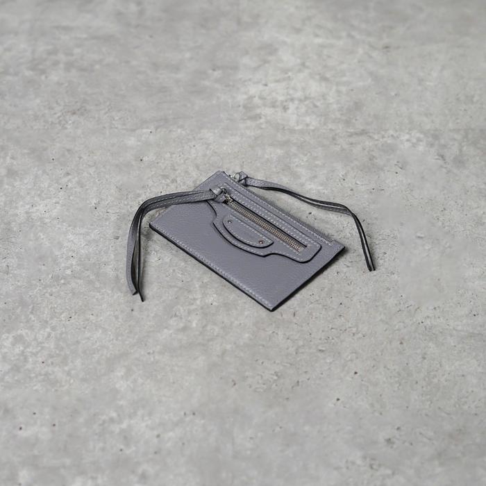 Dompet BALENCIAGA NEO CLASSIC GREY ZIP CARD WALLET 100% ORIGINAL - 13X8CM