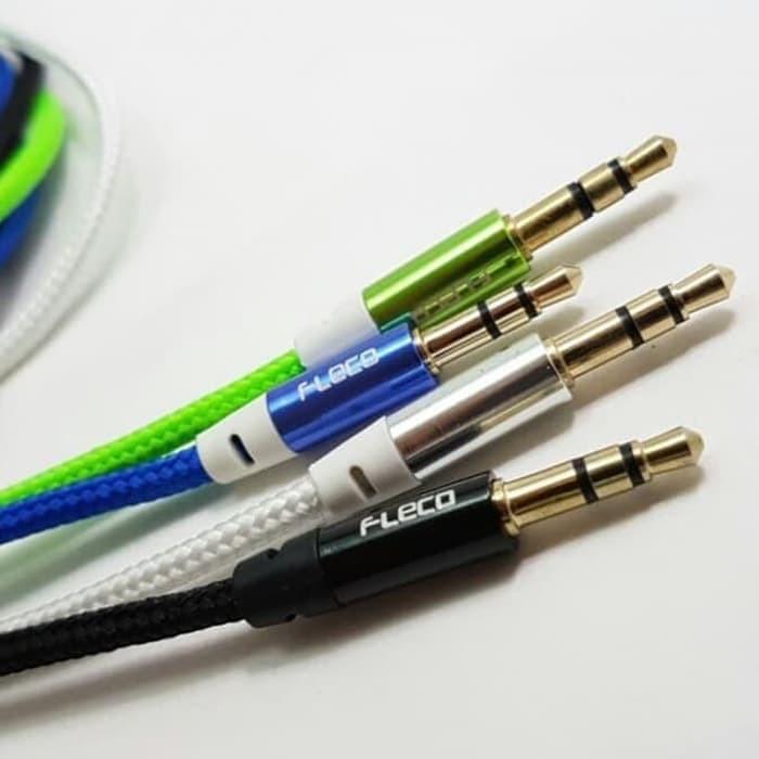 Kabel Aux FLECO 3.5 STRING Audio Cable Speaker Musik /Kabel Aux fleco panjang 1m