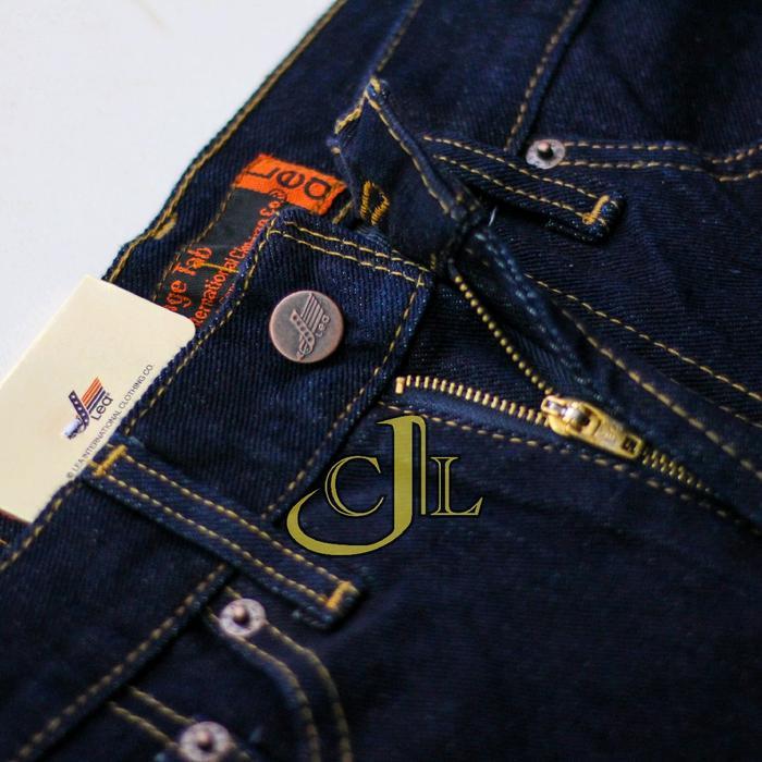 celana jeans lea 606 standar reguler original denim Hitam Biru