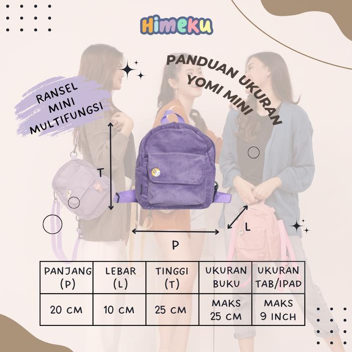 Himeku YOMI MINI Backpack - Tas Kecil Multifungsi - Backpack Slingbag - Ransel Corduroy