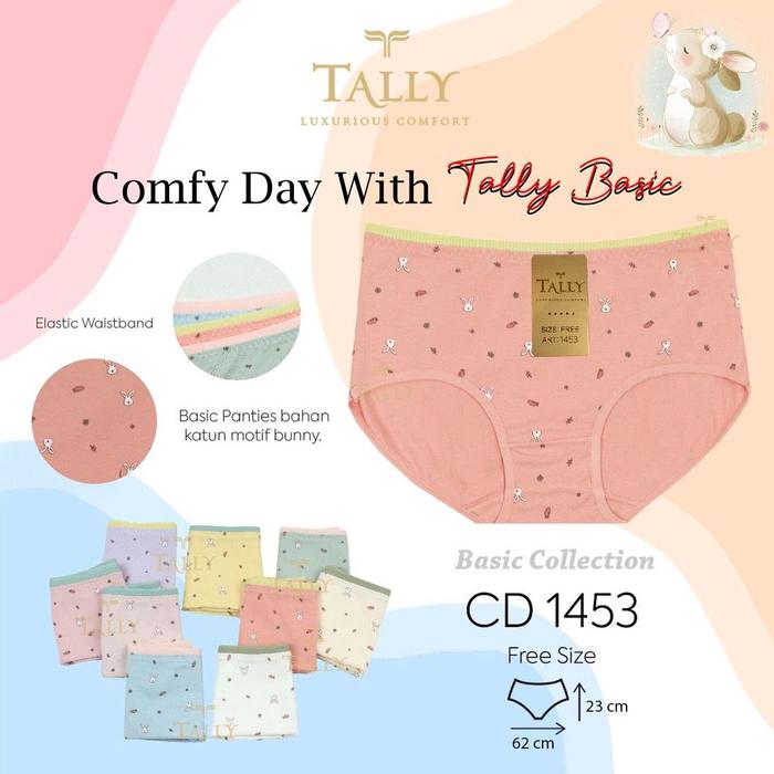 CD 1453 TALLY - TALLY CD CELANA DALAM DEWASA / REMAJA 1453 I FREE SIZE | FIT L | BAHAN KATUN Tally 1