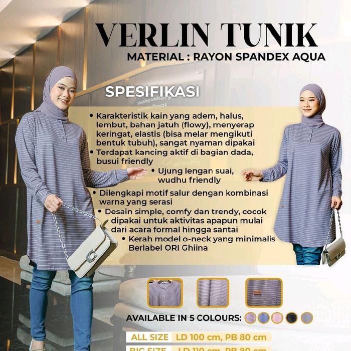 ghina fashion verlen tunik baju cewek Wanita