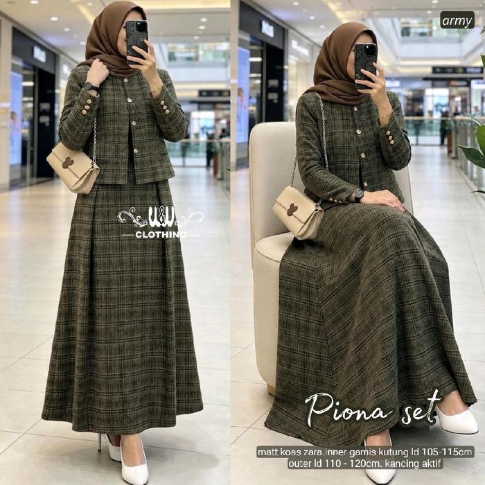 Piona Setelan Wanita (Inner&Outer) Bahan Kaos Zara by W&W