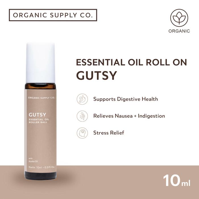 Organic Supply Co. Gutsy Essential Oil Roll On - Minyak Esensial - Oil Blend Ginger, Kapulaga, Peppe