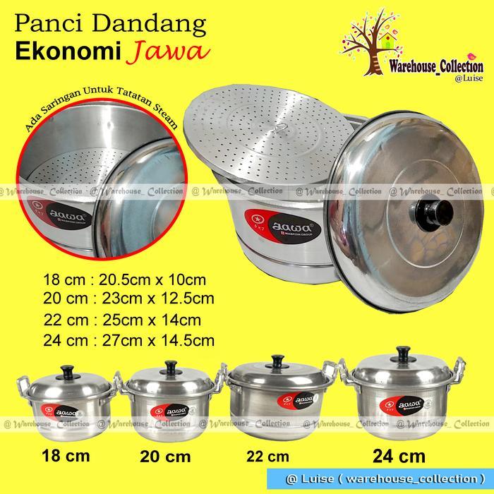 Panci Dandang Jawa Maspion 18cm, 20cm, 22cm, 24cm  / Panci Kukus / Panci + Sarangan / Panci Aluminiu