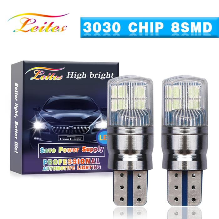 10pcs T10 W5W 3030 Bright LED 194 T10 LED Bulbs 6000K White 168 3030