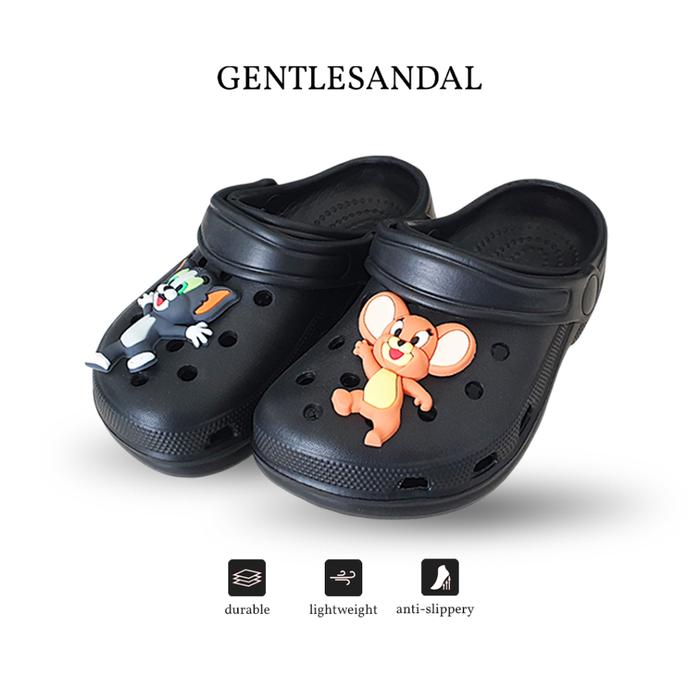 Sandal Anak Laki-Laki dan Perempuan Motif Pin 3D Kartun Lucu Hewan Model Kodok Baim Anti Slip S251TJ