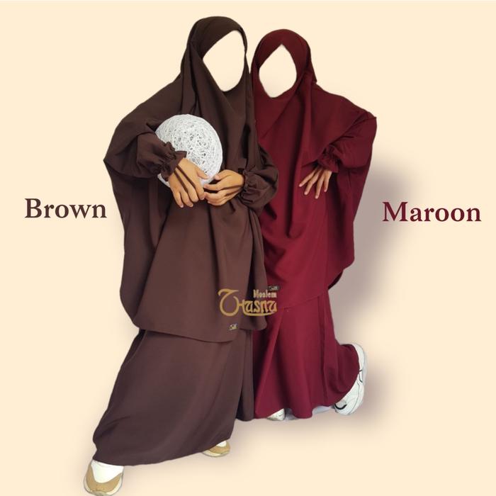 French Khimar Anak Setrok Baju Lebaran Wolfis Grade A