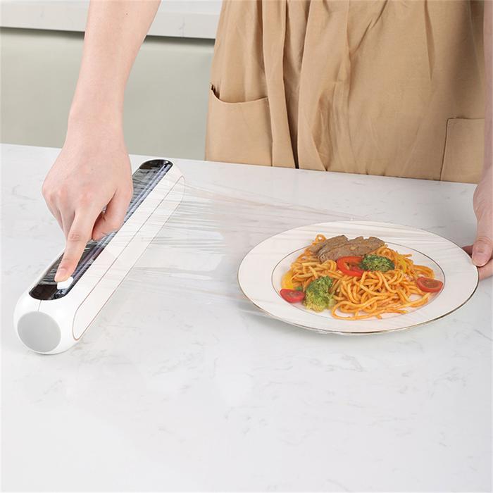 Suction Cup Wrap Dispenser with Slide Cutter Reusable Foil & Sealing