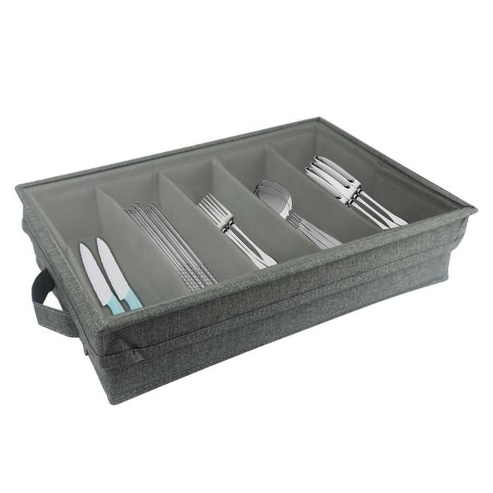 Utensil Chest Collapsible Utensil Storage Holder With 4 Partitions
