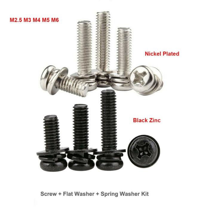 Phillips Pan Head Three Combination Screw M2-M6 Cross Round Head With