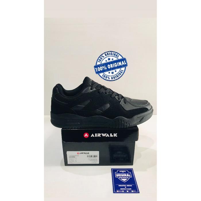 BIG SALE! AIRWALK CAYDEN [AIWXF24090BM] ORIGINAL SEPATU HITAM/FULL BLACK/SEKOLAH/PRIA/RUNNING/LARI/S