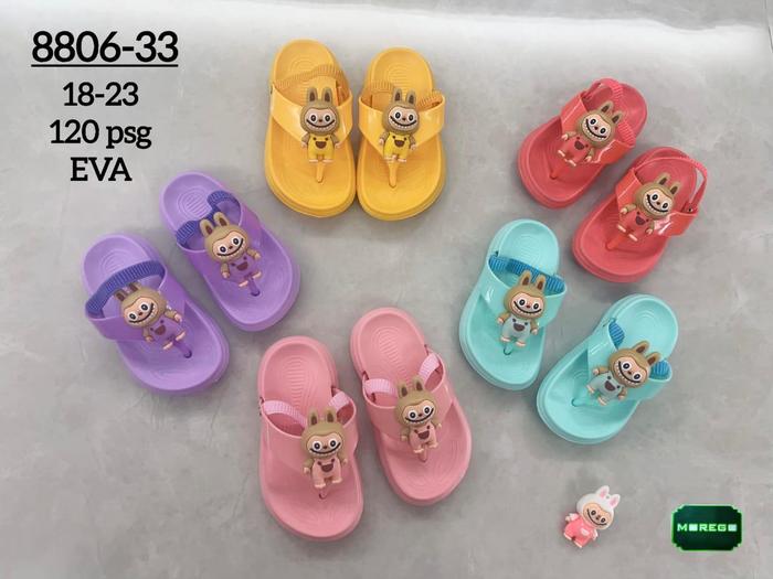 SANDAL JEPIT LABUBU ANAK BALITA PRE WALKER MOREGO 8806 TALI BELAKANG BAHAN KARET ANTI SLIP