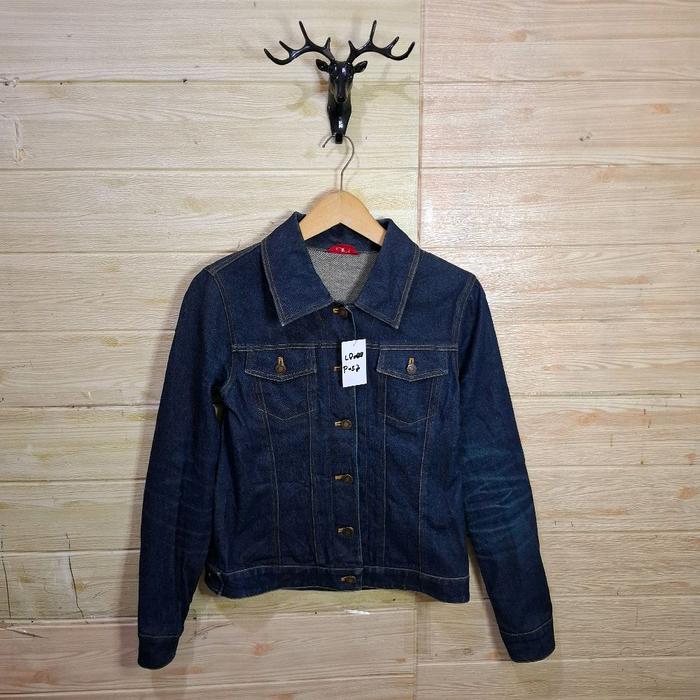 Promo Jaket Denim Vintage INGNI Made in japan size M Jaket Denim Dark Indigo Trucker Casual 2 Pocket