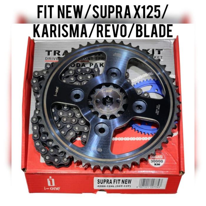PAKET GEAR SET REVO ABS / SUPRA X125 SUPRA FIT NEW / BLADE / KARISMA UKURAN 50T