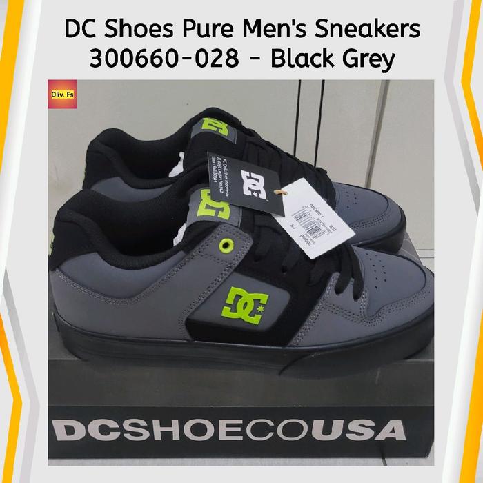 DC Shoes Pure Mens Sneakers 300660-028 - Black/Grey Sepatu Pria Original