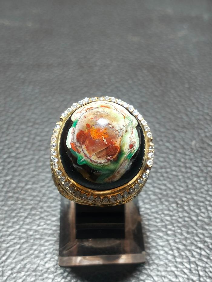 Cincin Batu Akik Asli Natural 100% Pancawarna Garut Edong - BGT039