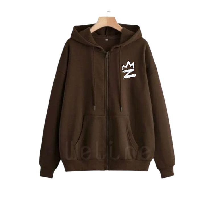 JAKET HOODIE ZIPPER RESLETING LOGO ZKING OVERSIZE JUMBO PRIA WANITA L XL 2XL 3X 4XL 5XL