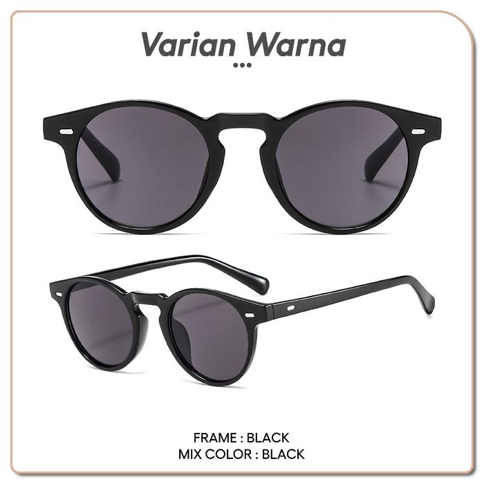 Gently Morley Kacamata Hitam Sunglasses Bulat TR-90 Pria Wanita Bisa Minus Z3358