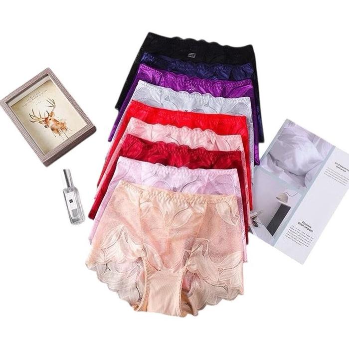 CD Celana Dalam Wanita Katun Seksi Renda Low Waist Transparan Open Crotch Ukuran Besar CD Wanita Ful