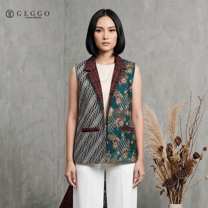 GEGGO - MANTA BLAZER Kutung Tanpa Lengan Katun Batik