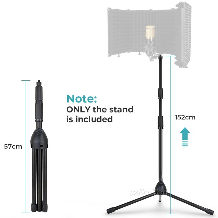 Foldable Metal Microphone Stand Studio Microphone Floor Tripod