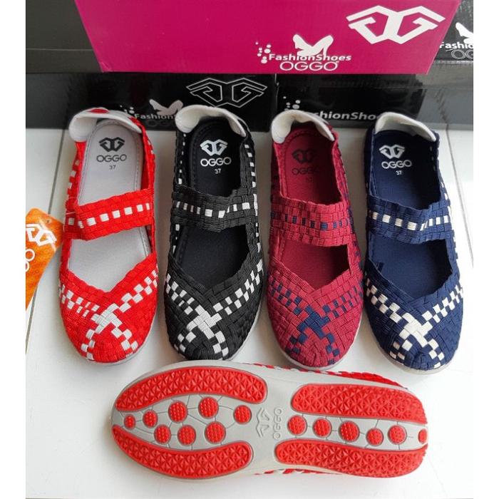 Sepatu rajut wanita OGGO 914 flat shoes women 36-40