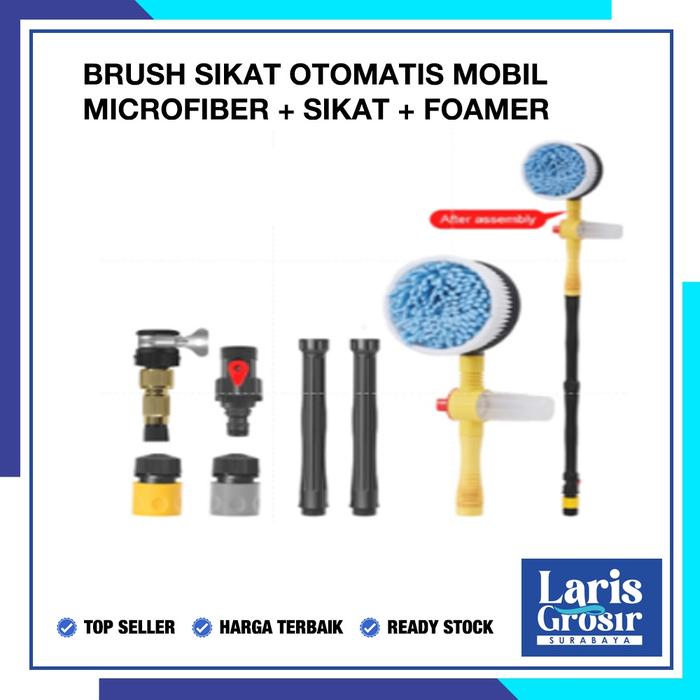 Sikat Microfiber Cuci Mobil Otomatis Mikrofiber Shampo Mobil Gagang Laris Grosir Surabaya