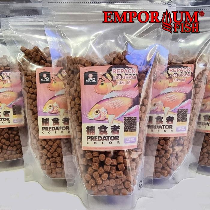 REPACK JPD predator Color size M 200 gram - pakan pelet makanan ikan predator