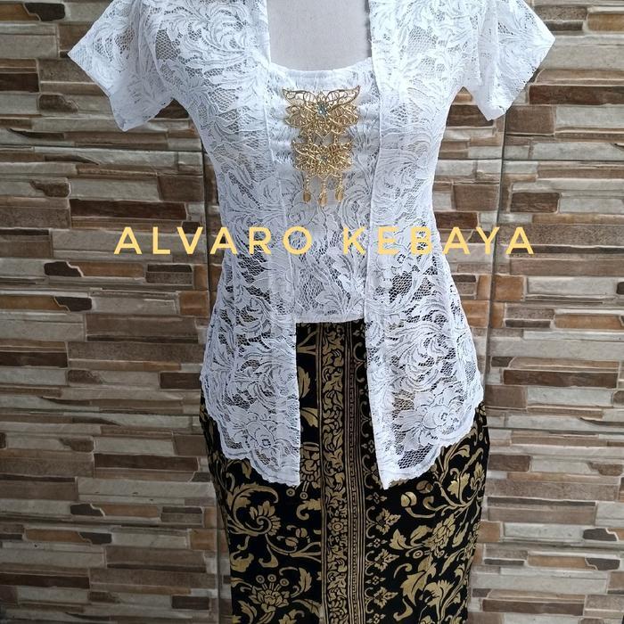 Set Kebaya Lengan Pendek Brokat Pendek Strait Kutu Modern Rok Span Setelan Murah Midi Wanita 1 Kutu 