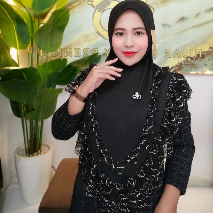 hijab fo alena jersey barbara plisket renda mewah Muslim