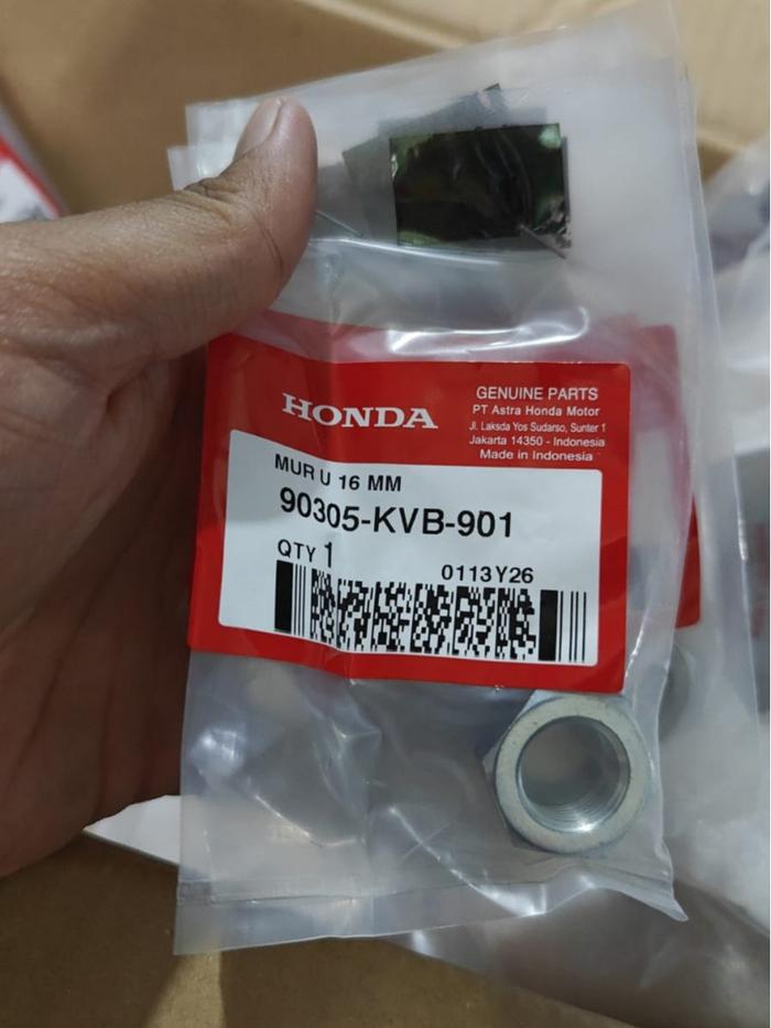 90305KVB901 Nut U 16MM Mur As Roda belakang HONDA Matic ADV150 ADV160 BEAT GENIO PCX125 PCX150 PCX16