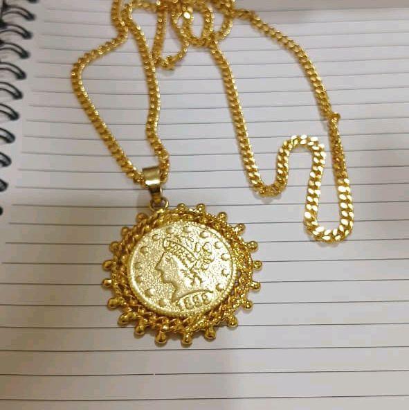 kalung papan sultan liontin matahari ukuran 75 cm warna mas 24 london