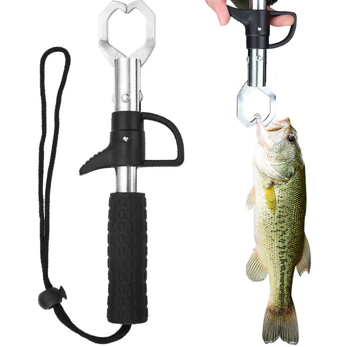 23CM Stainless Steel Fishing Gripper Professional Fish Grip Lip Clamp Grabber Portable Fish Grip Lip