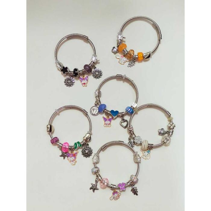 GELANG PANDORA TITANIUM & BAJA / GELANG BANDULAN