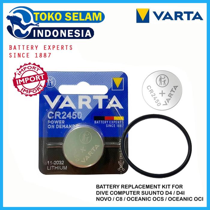 Batteries Battery Replacement Kit Varta CR2450 Dive Comp Computer Suunto Oring D4 D4i Novo C8 Oceani