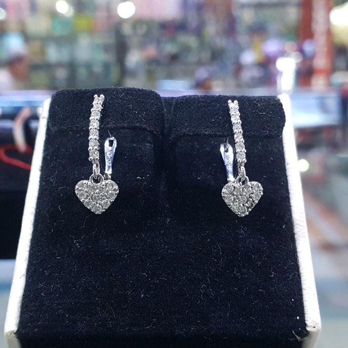 Anting Giwang Emas 700 Berlian Asli Natural Diamond
