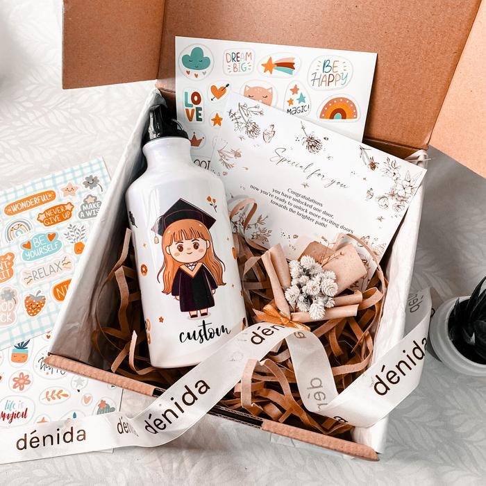 Denida Graduation Gift Box | Hadiah Botol Minum Custom | HampersWisuda