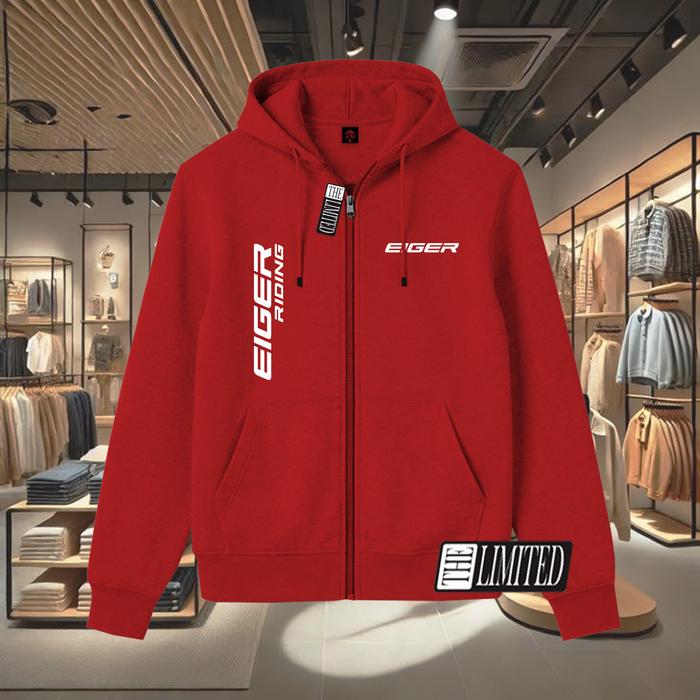 COD !!! Jaket resleting Eiger Riding kirka putih premium quality - jaket sweater hoodie pria dan wan