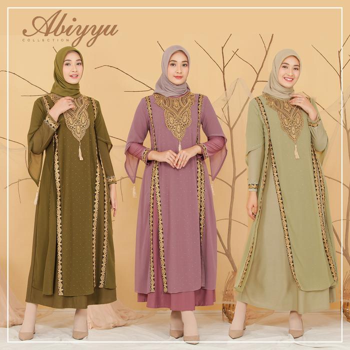 NEW Gamis Abaya Turki Turkey Termewah Turky Warna Hijau Sage, Hijau Army, dan Lavender
