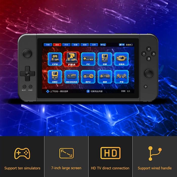 New POWKIDDY Original X70 Trendy Handheld Game Console 7 Inch HD