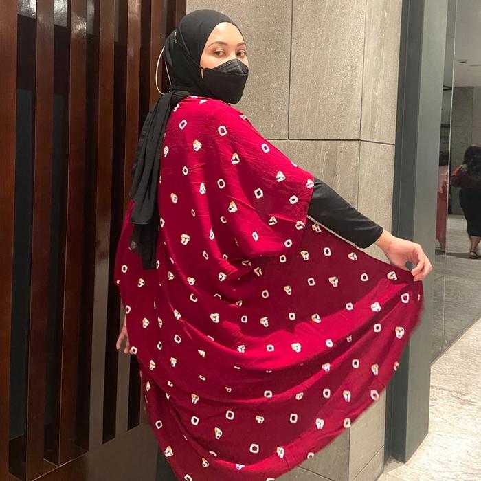 Outer Scarf Jumputan Hand Made Bahan Rayon