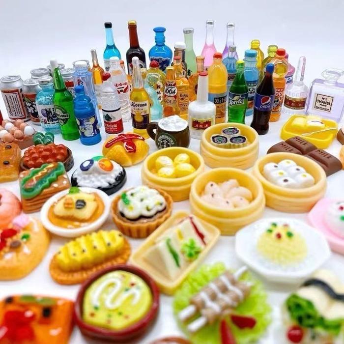Miniatur makanan dan mainan supermarket tas buta kecil jaring selebriti mini makanan ringan model ma