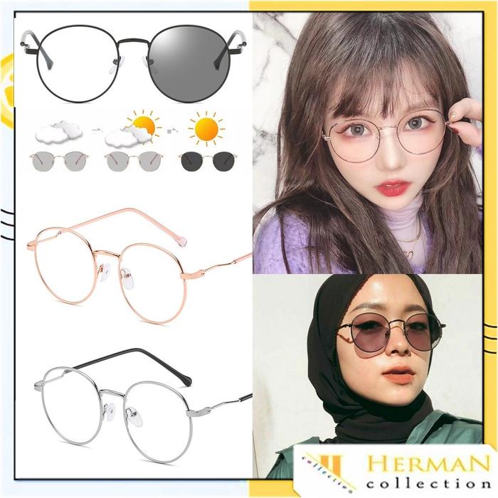 HC Kacamata Photocromic Anti Radiasi 6657 Kaca Mata Wanita Pria Anti Silau Sunglasses Korean Style P