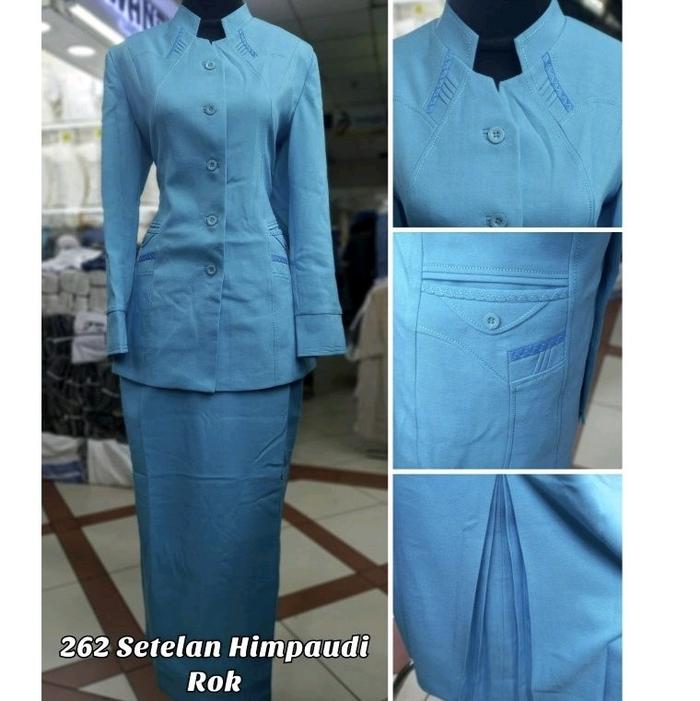 Seragam Biru Himpaudi TK Stelan Rok dan Celana- Blazer Biru Paud-Baju Dinas Guru TK, PAUD-Stelan Pan