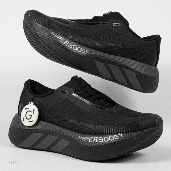 Gudang Bubu - Sepatu Adidas Hyperboost Edge Core Black Carbon Running Sneakers Unisex Sepatu Lari Ol